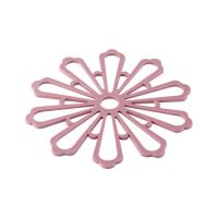 镂空花型杯垫硅胶厨房隔热垫防烫锅垫家用创意防滑碗垫餐桌垫菜垫R6|豆沙色 5个装