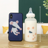 韩国创意可爱水杯奶嘴吸管玻璃杯女便携随手成人奶瓶水瓶学生杯子