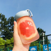 ins风磨砂简约便携玻璃杯学生白领小清新水杯创意个性潮流随手杯