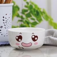 家用创意吃饭碗勺组合餐具汤碗面碗甜品瓷碗陶瓷可爱表情饭碗套装|棒棒哒