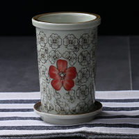 陶瓷餐具家用筷子筒 带沥水筷筒N4|红富贵A1026-23