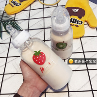 网红少女可爱奶瓶超萌吸管水杯大人玻璃杯韩版女学生便携奶嘴杯子