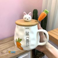 新品韩式可爱卡通兔子陶瓷马克杯咖啡杯胡萝卜女生早餐牛奶水杯子S4