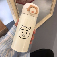 ins可爱猪猪不锈钢保温杯男女学生杯子韩国网红简约便携随手杯
