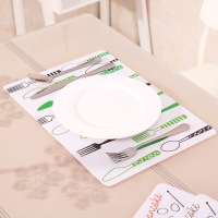 2个/4个餐桌垫隔热垫欧式隔热防水餐盘垫儿童餐桌礼仪训练垫餐垫|大餐垫叉勺绿色 4个装