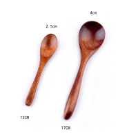荷木环保木勺 儿童小调羹小勺子 宝宝吃饭勺舀蜂蜜勺婴幼儿小汤勺X0|opp透明袋大小组合