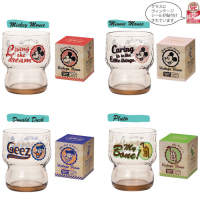 日本硝子迪士尼卡通网红玻璃杯牛奶杯复古锤纹早餐杯耐热水杯B5