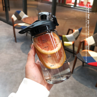 大容量刻度简约清新塑料水杯便携ins 健身运动水壶男女学生随手杯