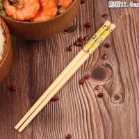 儿童卡通筷子宝宝训练短筷天然竹筷餐具便携防滑防霉筷子家用套装|熊猫款17.5cm 2双