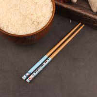 儿童卡通筷子宝宝训练短筷天然竹筷餐具便携防滑防霉筷子家用套装|蓝色哆啦A梦17.5CM 10双