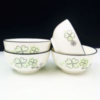 [自由搭配]碗盘套装家用陶瓷餐具欧式碗盘碗筷碟子饭碗汤碗E5|四叶草 4碗4盘4筷4勺