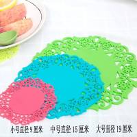 硅胶杯垫碗垫隔热垫防滑垫子餐桌垫耐热垫创意圆形防烫垫防刮伤垫|4片小号+2片中号 咖啡色