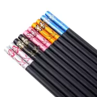 合金筷子楠竹筷子家用餐具天然防滑耐高温不发霉F8|[花之钻]10双