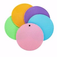 硅胶防烫垫隔热垫砂锅垫加厚餐桌防滑厨房家用耐高温放菜垫杯垫F4|颜色混搭 10片