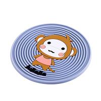 杯垫可爱卡通隔热垫子软硅胶桌子防护隔热垫子|睿智蓝1个