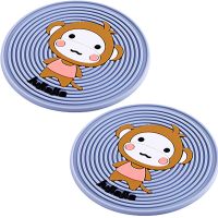 杯垫可爱卡通隔热垫子软硅胶桌子防护隔热垫子|睿智蓝2个