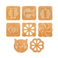 家用大号木质桌面隔热垫餐桌垫卡通防烫防滑杯垫碗垫盘垫砂锅垫子|餐垫10片装 缺口苹果