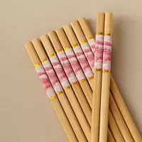 木筷子10双装家用鸡翅木红檀木高档家用原木竹筷子无漆无蜡防发|楠竹-天添24CM-晚霞 10双家庭装(不送)
