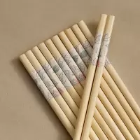 木筷子10双装家用鸡翅木红檀木高档家用原木竹筷子无漆无蜡防发|楠竹-素叶24CM 10双家庭装(不送)