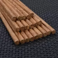 木筷子10双装家用鸡翅木红檀木高档家用原木竹筷子无漆无蜡防发|实木-鸡翅木24CM 10双家庭装(不送)