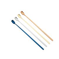 304不锈钢长柄搅拌勺小汤匙调料咖啡勺子加长创意冰勺甜品蜂蜜勺|不锈钢长柄勺（随机4色）