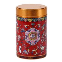 珐琅彩高档陶瓷牙签筒创意家用可爱饭店牙签盒家居饰品摆件收纳罐W2|牙签筒[酒红]盖子有孔