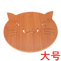 竹制隔热垫加厚防烫垫砂锅防烧垫布餐桌垫碗盘子垫耐热竹子圆锅垫G8|猫咪木质隔热垫【14厘米】 10个