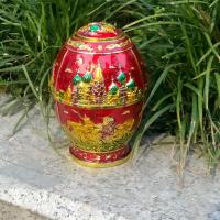 家用欧式牙签筒手压自动牙签桶餐厅茶几客厅创意牙签盒装饰摆件S5|平底塑料金大红彩城堡