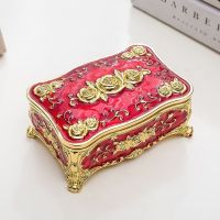 家用欧式牙签筒手压自动牙签桶餐厅茶几客厅创意牙签盒装饰摆件S5|合金翻盖牙签/棉签盒金大红