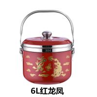 304加厚不锈钢 免火再煮锅 保温锅 闷烧锅节能锅炖锅煮粥锅蒸汤锅|304新款加厚6L(红龙凤)