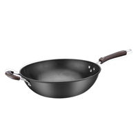 经典蜂窝炒锅炒锅不粘锅炒锅无涂层家用平底炒菜铁锅无油烟燃气电磁炉煤气灶通用厨房锅具带锅盖送木铲|32CM单耳蜂锅(单锅)