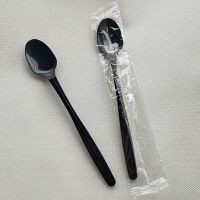 21cm一次性塑料书亦烧仙草勺子长柄单独包装奶茶店专用长勺加长U8|21CM黑色勺1000支