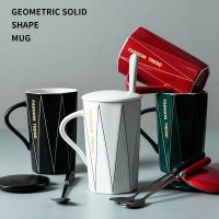 创意欧式陶瓷杯子带盖勺大容量情侣马克杯男女生家用办公室喝水杯F2