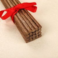 [十双装]金万昌鸡翅木筷子原木无漆无蜡家用红檀红木餐具防霉筷F4|鸡翅木[10双]