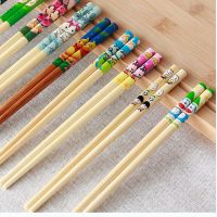 儿童筷子无漆无蜡卡通小孩学习筷子彩色竹筷宝宝练习筷子防滑X4|儿童卡通筷子2双+竹纤维勺一个