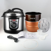 电压力锅双胆家用4l5l6l8l商用10l12l机械电高压锅饭煲S3|6L机械式银色双胆