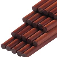 筷子家用高档防霉紫檀筷实木套装防滑不发霉厨房耐高温家庭装快子|小叶紫檀简易包装10双