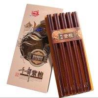 筷子家用高档防霉紫檀筷实木套装防滑不发霉厨房耐高温家庭装快子|千年紫檀10双版