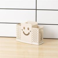 防霉筷子筒沥水筷子笼挂式筷子架餐具笼筷子笼筷子架筷子盒筷子篓R1|笑脸三格米白