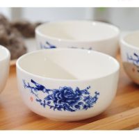 家用简约陶瓷碗米饭碗套装礼盒青花瓷菜盘汤碗D0|十个装青花瓷碗