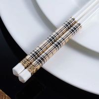 陶瓷筷子家用防滑防霉耐高温易清洗高档中欧式餐具骨瓷筷 1/2双装X4|布拉格 2双装