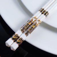 陶瓷筷子家用防滑防霉耐高温易清洗高档中欧式餐具骨瓷筷 1/2双装X4|罗马骑士 2双装