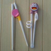 [实惠装]宝宝练习筷子学习筷纠正筷益智筷儿童筷子小孩生筷子K6|红色日式筷+粉色机器猫