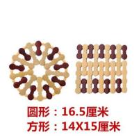 欧式镂空隔热垫 竹制碗垫家居防烫圆形盘子餐桌垫砂锅防烧垫杯垫|圆形3个+方形3个[共6个]