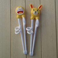 [实惠装]宝宝练习筷子学习筷纠正筷益智筷儿童筷子小孩生筷子K6|黄色机器猫+黄色兔子