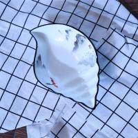 4/6个装8英寸日式海螺碟餐具家用盘子陶瓷盘套装创意盘饭盘菜盘|江山如画 6个装梅花盘