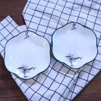 4/6个装8英寸日式海螺碟餐具家用盘子陶瓷盘套装创意盘饭盘菜盘|江南烟雨 4个装海螺盘