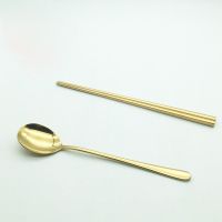 304西餐不锈钢北欧式如意餐具套装牛排刀叉勺筷子家用四件套|全金 刀叉两件套+便携盒