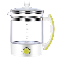 养生壶迷你1l小型办公室玻璃电热烧水壶煮茶器一体旅行便携花茶壶G8|柠檬黄 含滤网