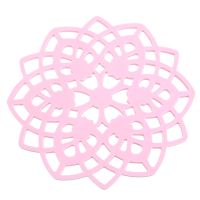 隔热垫硅胶防烫锅垫盘垫硅胶大号树叶造型家用餐桌隔热垫锅垫碗垫|菱形粉色4个装